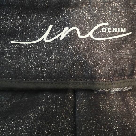 INC International Concepts Black Silver Shimmer Regular Fit Wide Leg Pants 6 NWT - Picture 4 of 7